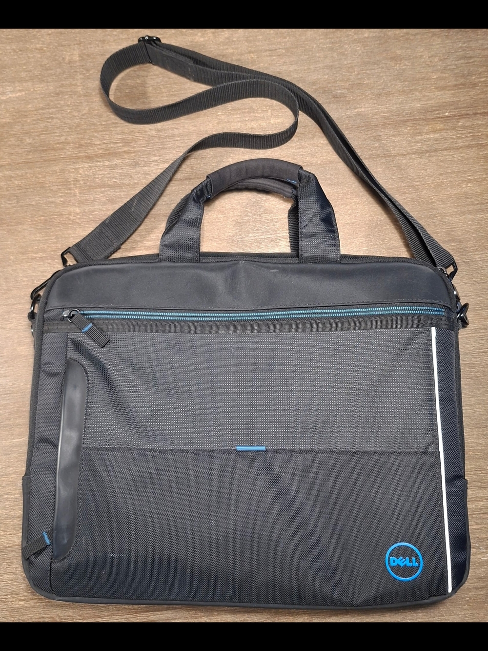 Dell Black Laptop Bag with Blue Trim
